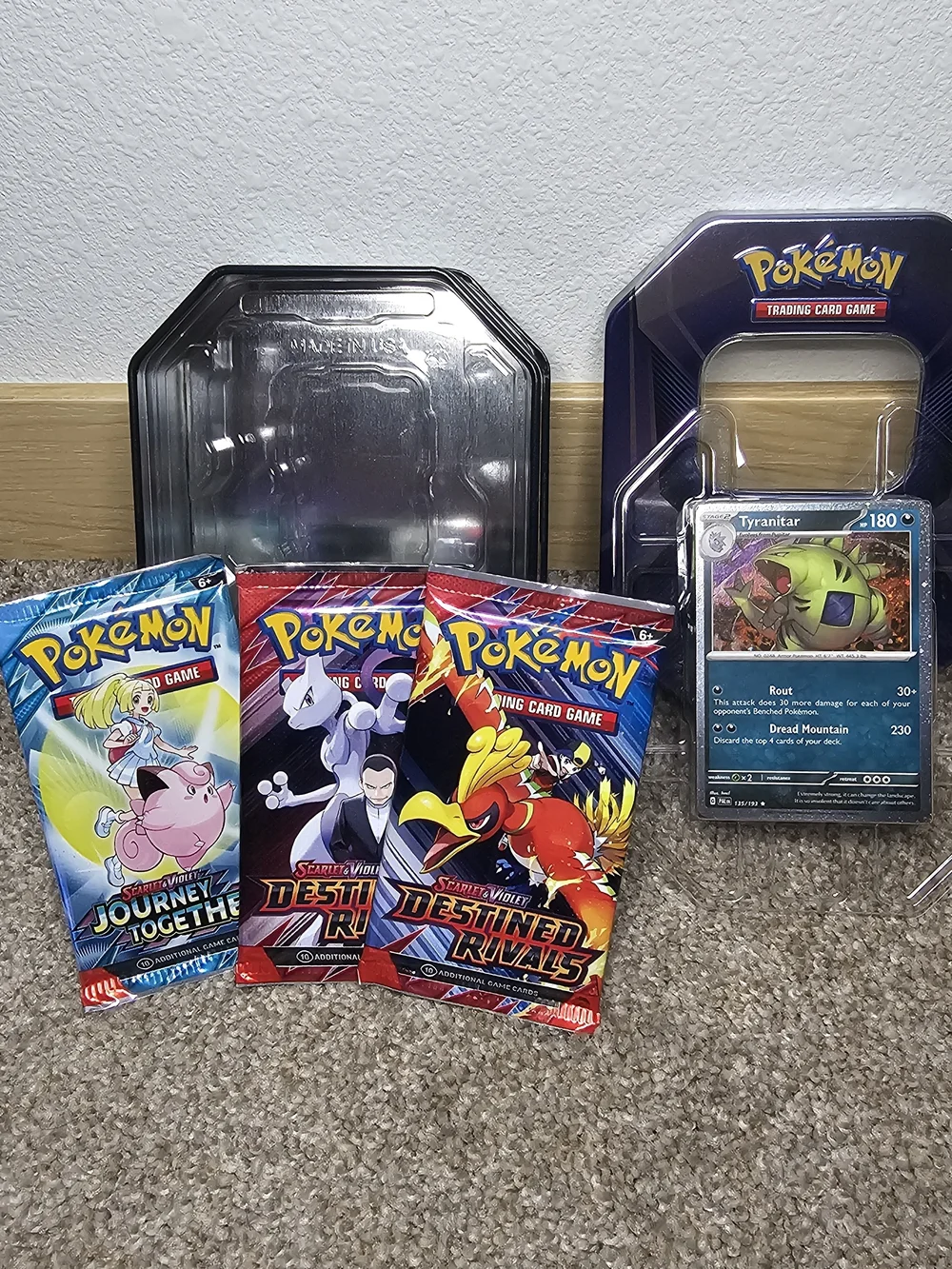 Trading Card Game Tin with Booster Packs and Tyranitar Promo - Blue